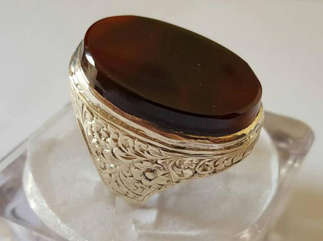 Yemeni Aqeeq Ring Shefat Al Abad Al Habshi Black Aqeeq Yemeni Aqeeq Ring Shefat Al Abad Al Habshi Black Aqeeq