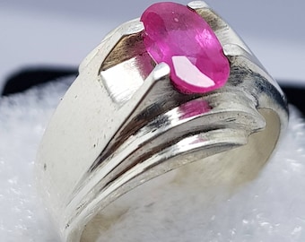 Natural Unheated Untreated Ruby Ring Burmese Ruby pinkish red beautiful Color and great Luster 925 Sterling silver Ring Shia rings Ruby