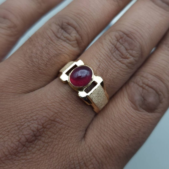 Ruby Ring Mens Ring Wedding Gold Rings 18k Yellow Gold Ring Pure Gold Ring Real Ruby Rings Afghanistan Ruby Ring in Gold Etsy