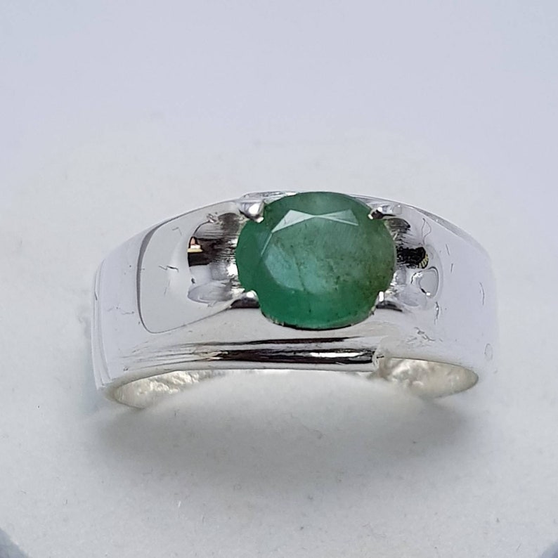 Natural Emerald Ring Dark Green Emerald Ring Mens Emerald Ring Etsy