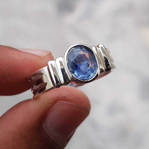 Akshita gems Blue Sapphire Neelam 10.25 Ratti 9.00 Carat Stone Silver  Plated Ring Brass Sapphire Silver Plated Ring Price in India - Buy Akshita  gems Blue Sapphire Neelam 10.25 Ratti 9.00 Carat