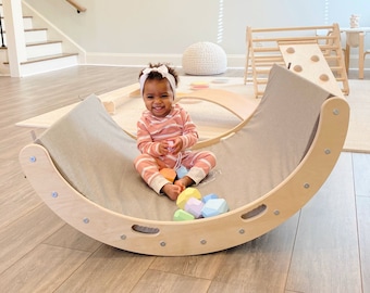 Little Rocker  |  2-in-1 Rocker and Climber  |  Washable Memory Pad  |  Play, Rest, & Grow  |  Made in the USA  |  Montessori Arch + Rocker