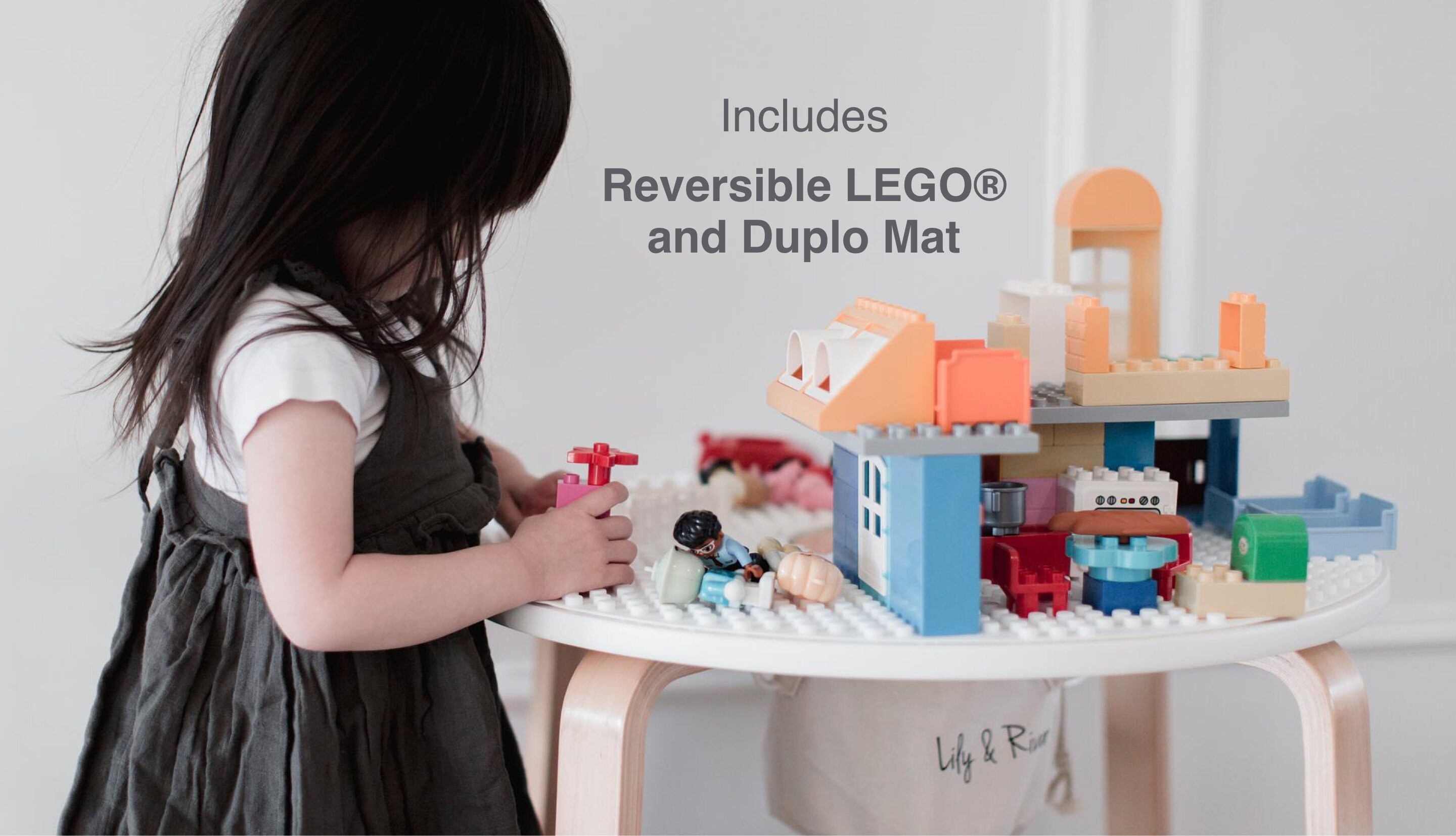 Little Creator 1 Kid s Activity Table Dry Erase Surface Lego Duplo Mat Lily River Kids Christmas Gift Etsy