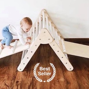 5-Star Little Climber by Lily & River | Birch Hardwood | Built in the USA | Foldable | Original Climbing Triangle | Toddler Christmas Gift