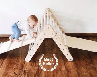 5-Star Little Climber by Lily & River | Birch Hardwood | Built in the USA | Foldable | Original Climbing Triangle | Toddler Christmas Gift