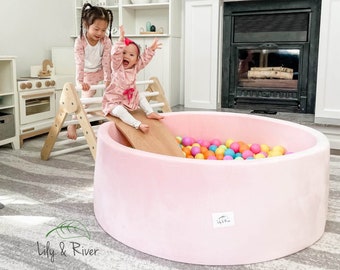 Large Ball Pit | By Lily & River Workshop | 600 BioDegradable Balls |  Ultimate Portable Play Area | Soft, Sturdy, and Fun