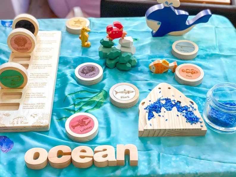 Little Diver Learn the Ocean Little World Table Top Games by Lily & River Hand Crafted in the USA Montessori Kids Stocking Stuffer image 8