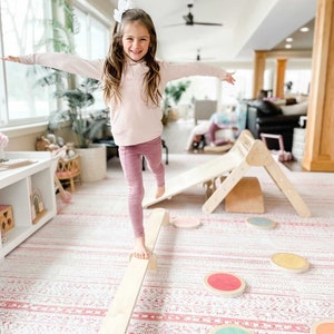 Little Gymnast by Lily & River Step, Balance, and Play Children's Balance Beam Birch Hardwood Toddler Christmas Gift image 6