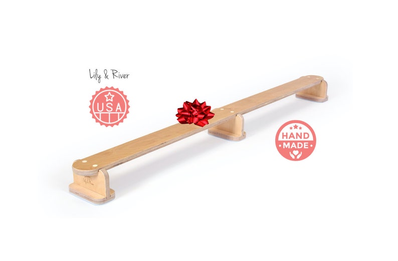 Little Gymnast by Lily & River Step, Balance, and Play Children's Balance Beam Birch Hardwood Toddler Christmas Gift image 1