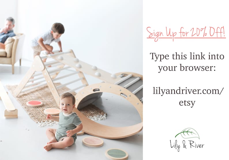 Little Gymnast by Lily & River Step, Balance, and Play Children's Balance Beam Birch Hardwood Toddler Christmas Gift image 3