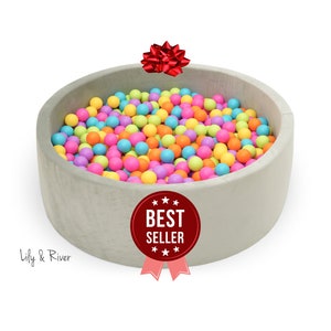 Deluxe Ball Pit | By Lily & River Workshop | 600 BioDegradable Balls | Ultimate Portable Play Area | Soft, Sturdy, Fun | Kids Christmas Gift