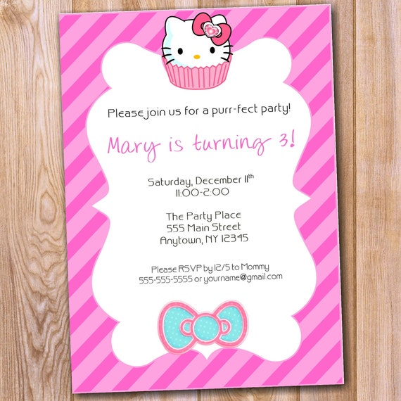 hello kitty birthday invitation hello kitty digital invitation hello kitty printed invitations kitty party invitation