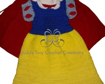 Crochet Princess Costume, Handmade Dress & Cape Outfit (3T/4T)