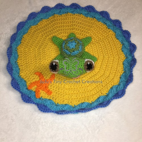 Sea store Turtle Security Blanket Lovey Baby Shower Gift Photo Prop Holiday Gift Baby Toy Sea Creature Sea Life Handmade Crochet Knit Unisex Gift