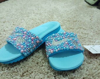 bedazzled nike slides