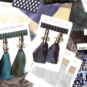 Muestras de telas de lujo para diseño de interiores: sedas, linos y bordados - Más de 40 piezas