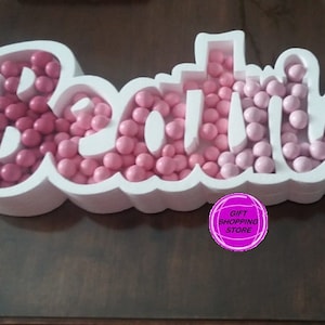 personalized polystyrene name, decorative polystyrene, polystyrene name, birthday polystyrene, sugared almonds holder polystyrene, celebrations, party