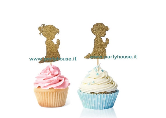 Decorazione prima comunione, cupcake topper, prima comunione, comunione  bambino, comunione bambina -  Italia