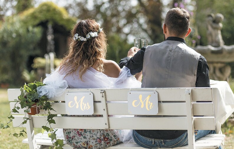 Striscioni decorativi sedie sposi 4