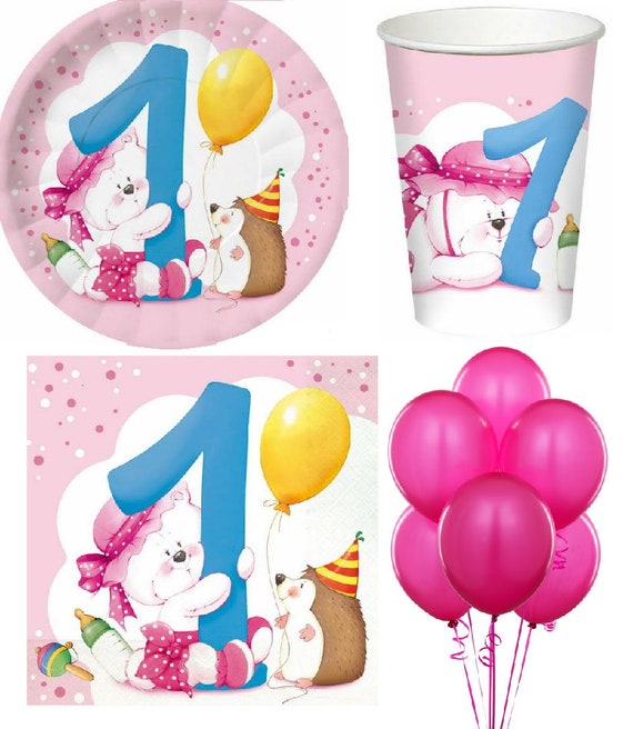 Kit compleanno, kit primo compleanno, compleanno rosa, 1