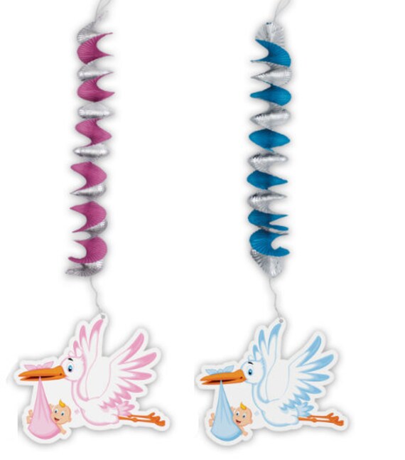 Stork Decoration Baby Shower Stork Pendants Spiral Etsy