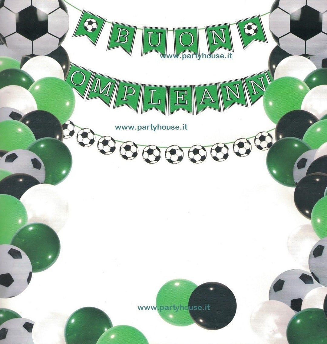 Kit calcio, decorazione compleanno, palloncini calcio,compleanno calcio,festa  a tema calcio,banner calcio,allestimento calcio,kit party,80pz -  Italia