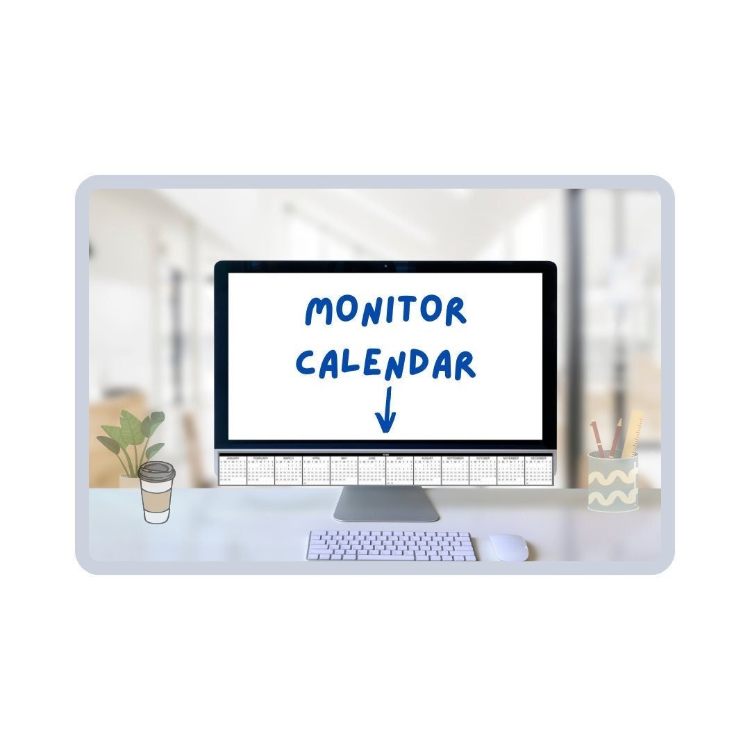 Computer/monitor Calendar 2024 Instant Download Desk Calendar Office ...