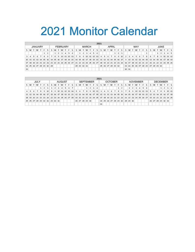 2021 Computer/Monitor Calendar Desk Calendar Office Etsy