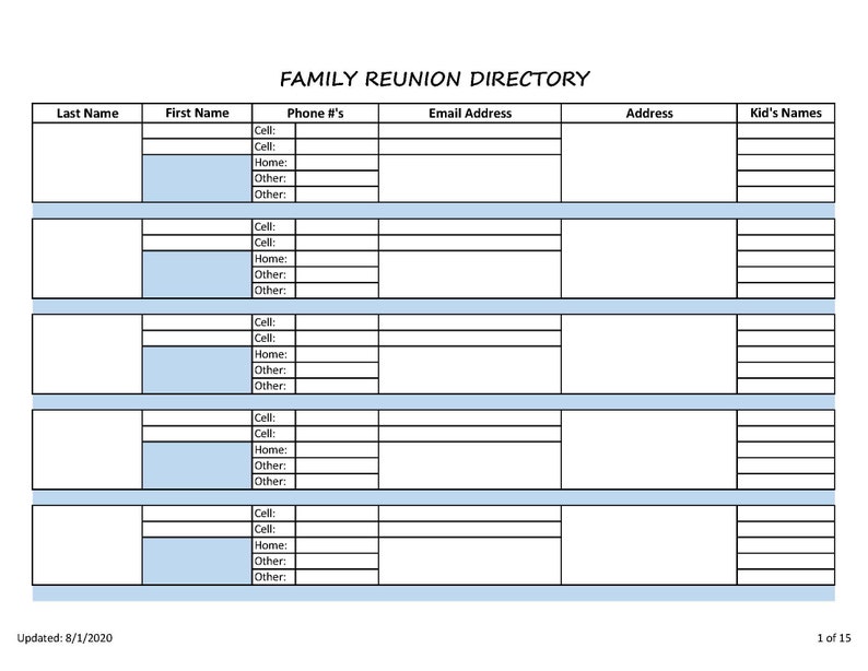 family-reunion-directory-pdf-file-editable-excel-file-etsy