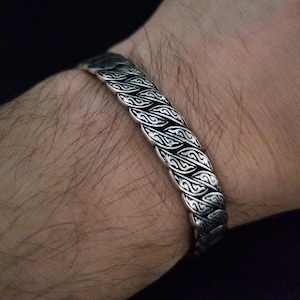 Handgefertigtes Silberarmband für Herren, Herrenarmband Silber, 925 Karat Sterlingsilberarmband, Herrenschmuck, Herrengeschenk, Geburtstagsgeschenk