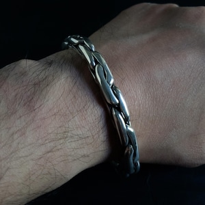 Handgefertigtes Silberarmband für Herren, Herrenarmband Silber, 925 Karat Sterlingsilberarmband, Herrenschmuck, Herrengeschenk, Geburtstagsgeschenk