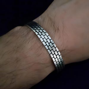 Handgefertigtes Silberarmband für Herren, Herrenarmband Silber, 925 Karat Sterlingsilberarmband, Herrenschmuck, Herrengeschenk, Geburtstagsgeschenk