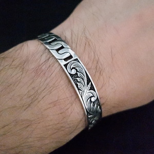 Handgefertigtes Silberarmband für Herren, Herrenarmband Silber, 925 Karat Sterlingsilberarmband, Herrenschmuck, Herrengeschenk, Geburtstagsgeschenk