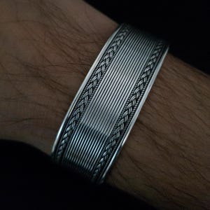 Dickes Silber Manschette Band Armband, Dickes verstellbares Armband, Silber Armband der Männer, 925 Stirling Silber Armband, Schmuck der Männer, Geschenk für ihn