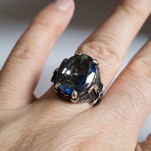 Alexandrite Ring, Men&#39;s Ring, 925 Stirling Silver Ring, Gift for Him, Men&#39;s Silver Jewelry, Men&#39;s Gift, Men&#39;s Silver Ring, Gift for Him
