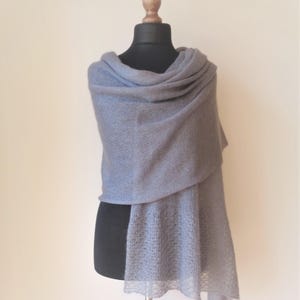 Mohair shawl Knit shawl scarf Grey bridal shawl wrap Mohair wrap scarf Grey mohair shawl scarf
