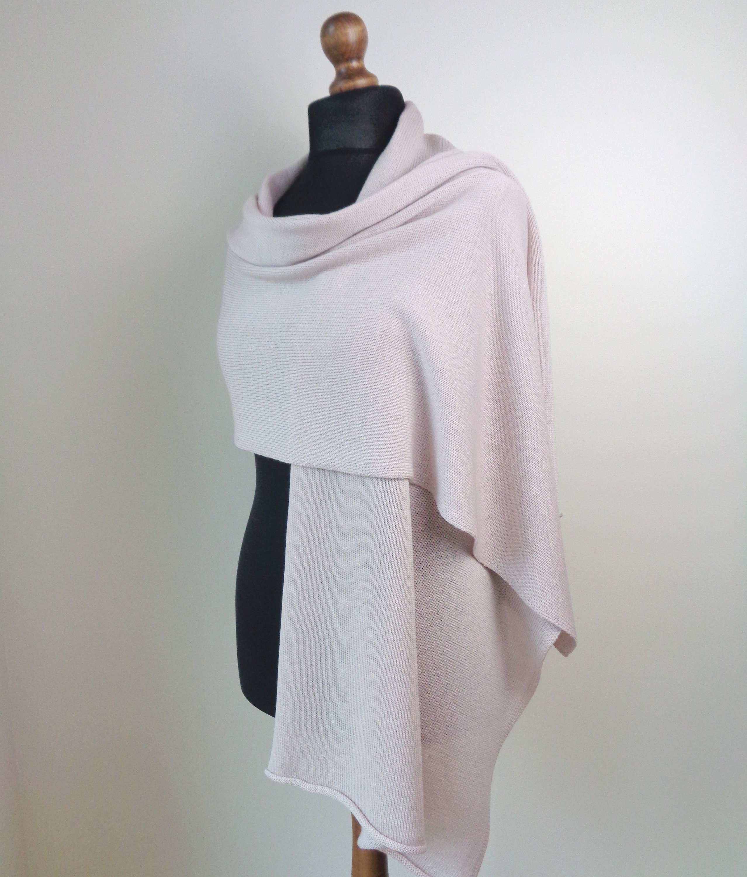 Cashmere scarf Pale blush pink merino cashmere knit wrap | Etsy