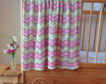 Hand knitted baby blanket Cotton baby blanket Knit newborn blanket Baby Blanket Stroller blanket Baby wrap Baby gift Hand knitted