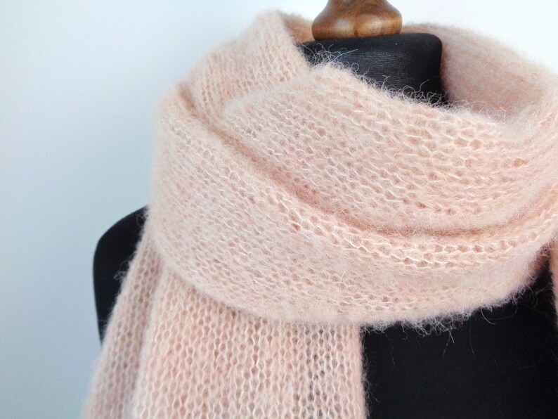 Alpaca Beige Brown Scarf Brushed Alpaca Silk Scarf Knit Men Scarves Alpaca Wool Women Shawl ...
