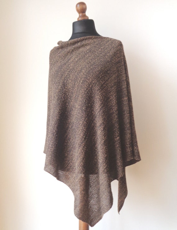 Poncho marron femme deals