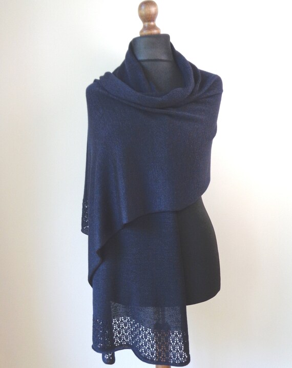 navy blue cashmere shawl
