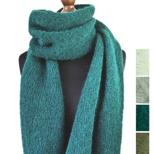 Alpaca green scarf Brushed alpaca silk scarf Knit men scarves Alpaca wool women shawl scarf
