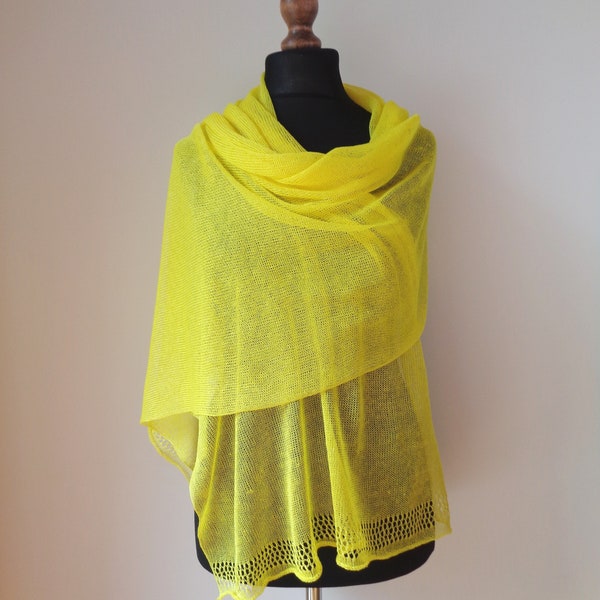 Neon Yellow Scarf Etsy