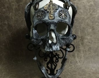 Der Kriegs Kaplan Echte Menschliche Schädel Replik Maske - Geschnitzt von Zane Wylie