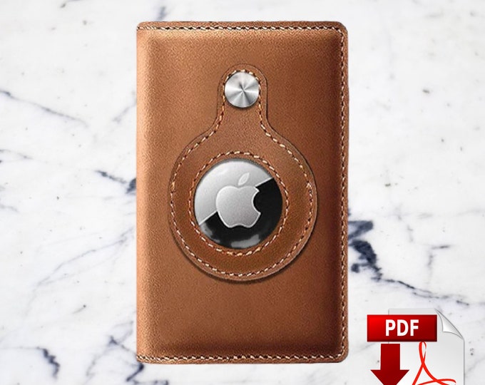 Vertical Airtag Wallet Template - Beginners Leather Crafter Template -Easy Directions