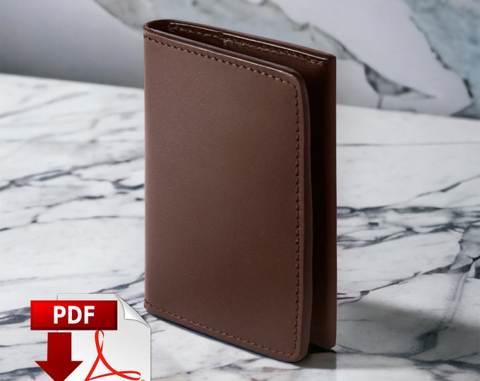 Vertical Wallet Template - Beginners Leather Crafter Template -Easy Directions