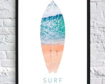 NEW Surf Digital Print Surfboard Print Art Beach Print Ocean Print Digital Download Instant Beach Surf Art Decor