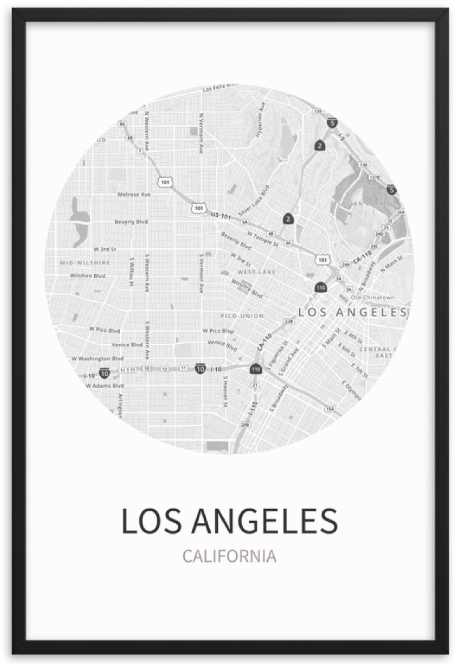 FIVE Los Angeles City Prints, LA, California, Hollywood, California