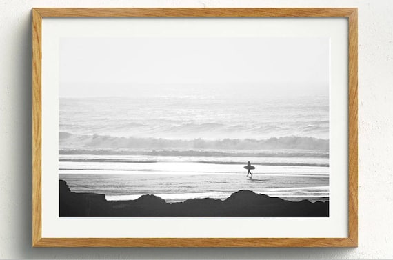 Two Black and White Surfer Digital Prints Surf Photo Ocean - Etsy