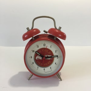 Vintage 80’ Coca Cola Metal  Twin Bell Ring Clock/ Vintage from The Coca Cola Company/ Original Coca Cola Metal Clock